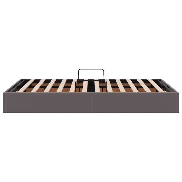 Ottoman Sengestel med opbevaring Grå 120 x 200 cm Faux læder