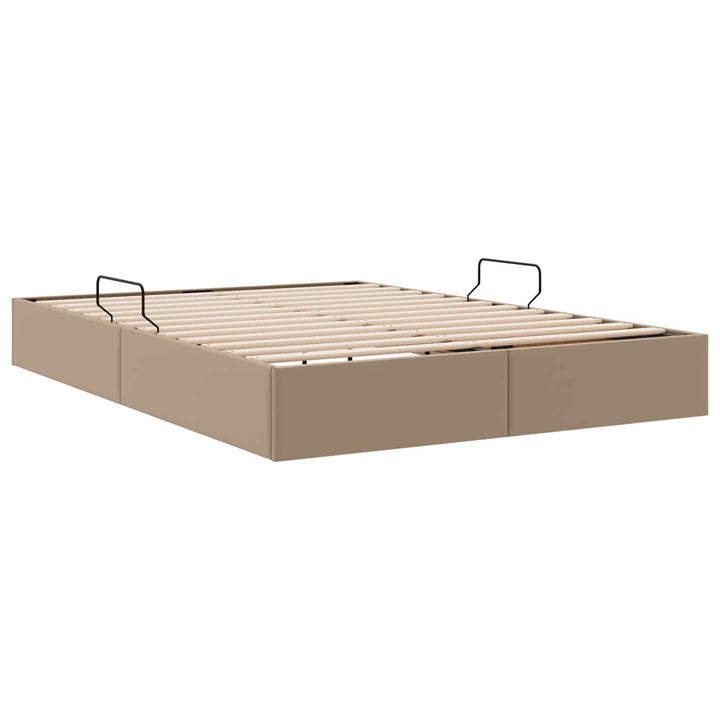 Ottoman Sengestel Cappuccino 140 x 190 cm Faux læder