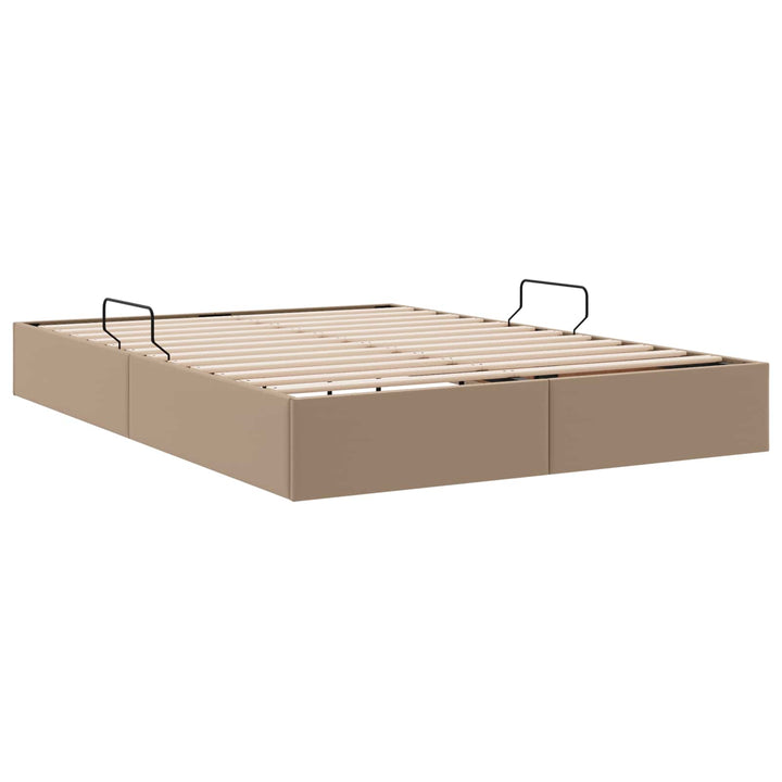 Ottoman Sengestel Cappuccino 140 x 190 cm Faux læder
