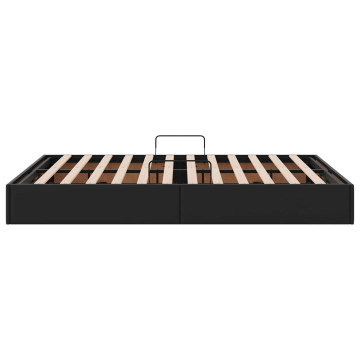 Ottoman Sengestel med opbevaring Sort 140 x 200 cm Faux læder
