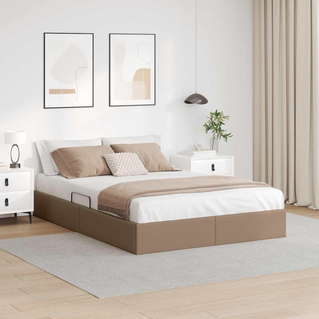 Ottoman Sengestel Cappuccino 140 x 200 cm Faux læder