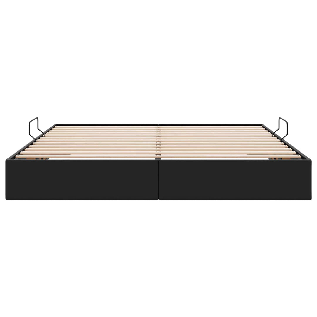 Ottoman Sengestel med opbevaring Sort 160 x 200 cm Faux læder