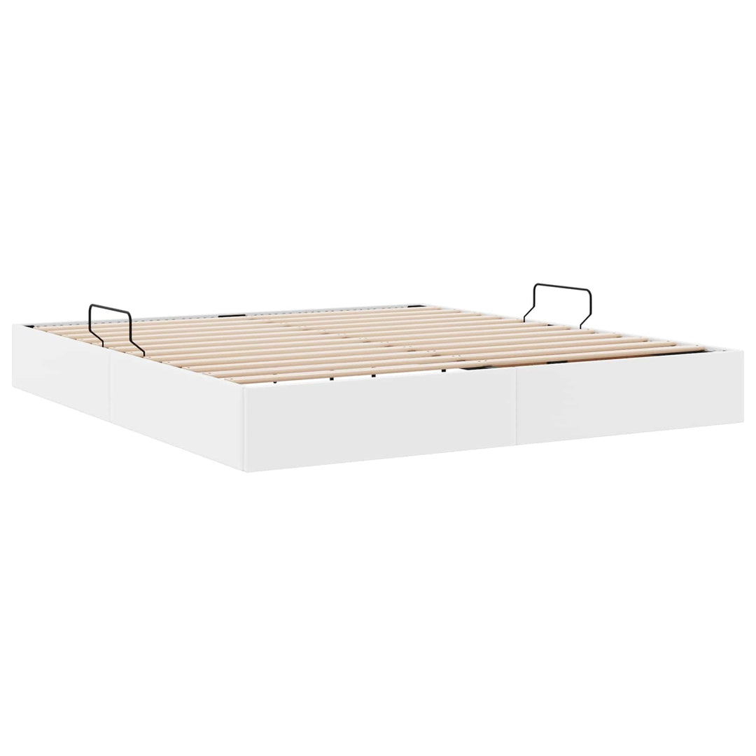 Ottoman Sengestel Ren Hvid 160 x 200 cm Faux læder