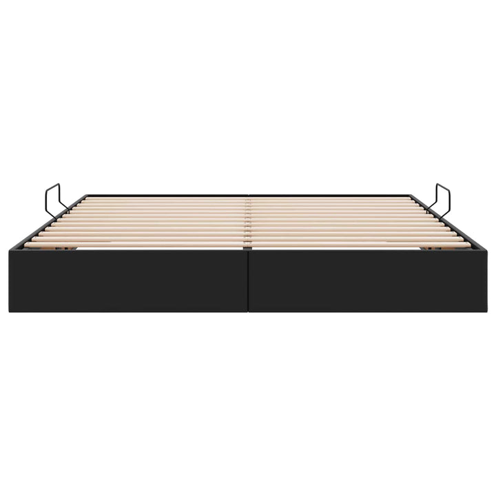 Ottoman Sengestel med opbevaring Sort 180 x 200 cm Faux læder