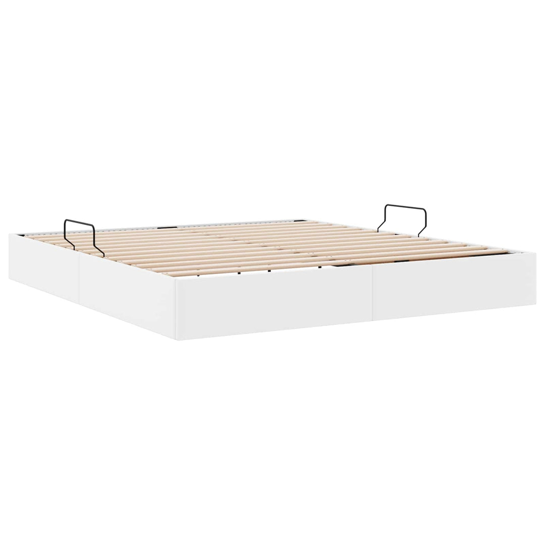 Ottoman Sengestel Ren Hvid 180 x 200 cm Faux læder
