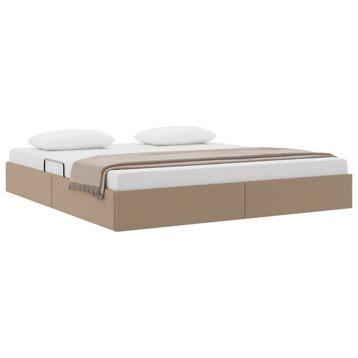 Ottoman Sengestel Cappuccino 180 x 200 cm Faux læder