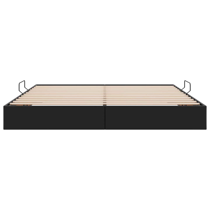 Ottoman Sengestel med opbevaring Sort 200 x 200 cm Faux læder
