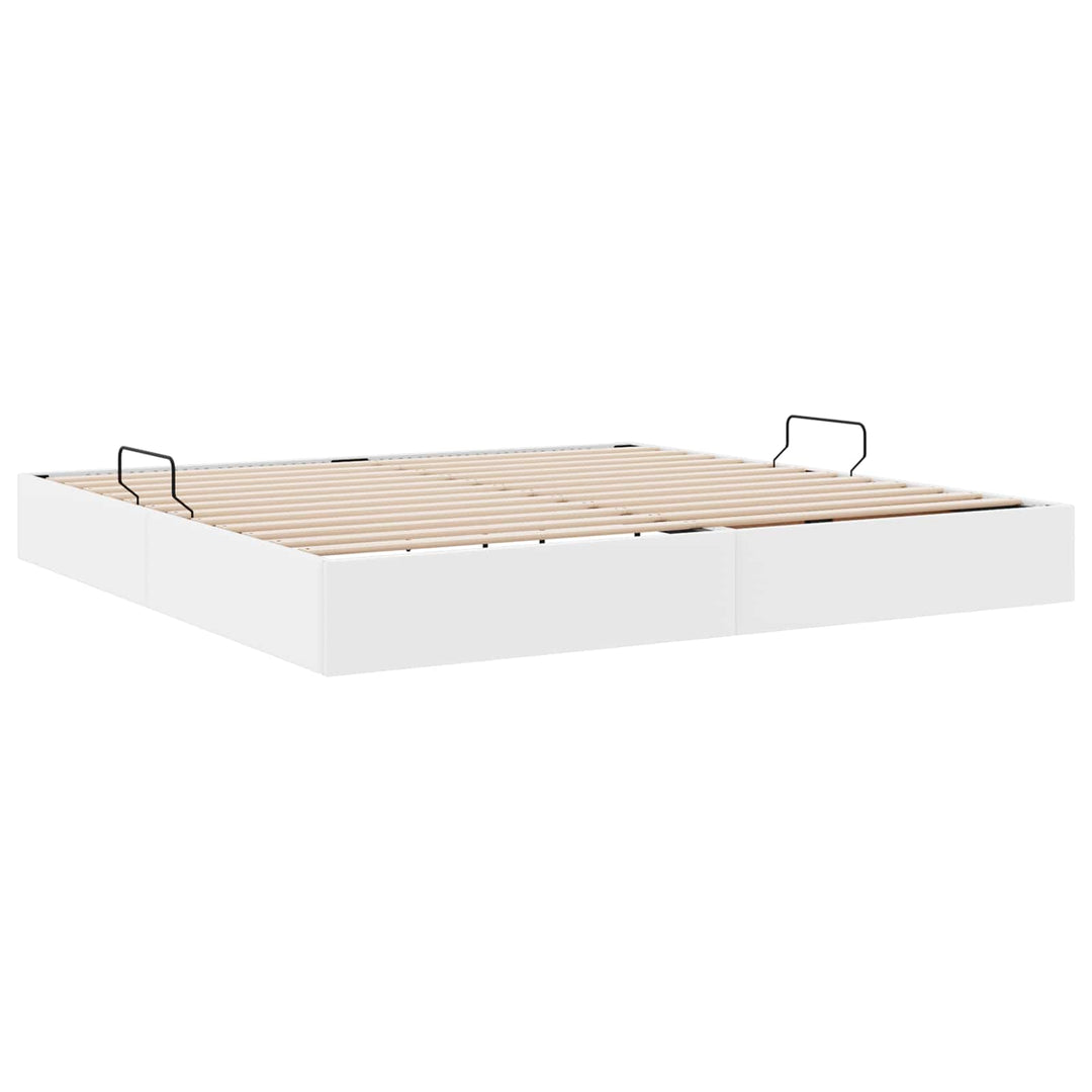 Ottoman Sengestel Ren Hvid 200 x 200 cm Faux læder