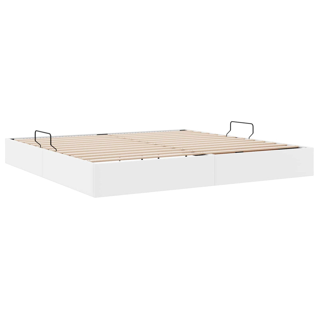 Ottoman Sengestel Ren Hvid 200 x 200 cm Faux læder