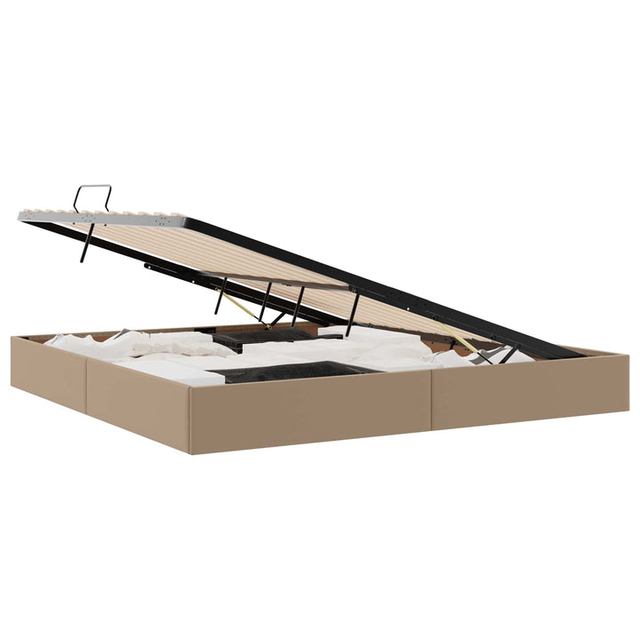 Ottoman Sengestel Cappuccino 200 x 200 cm Faux læder