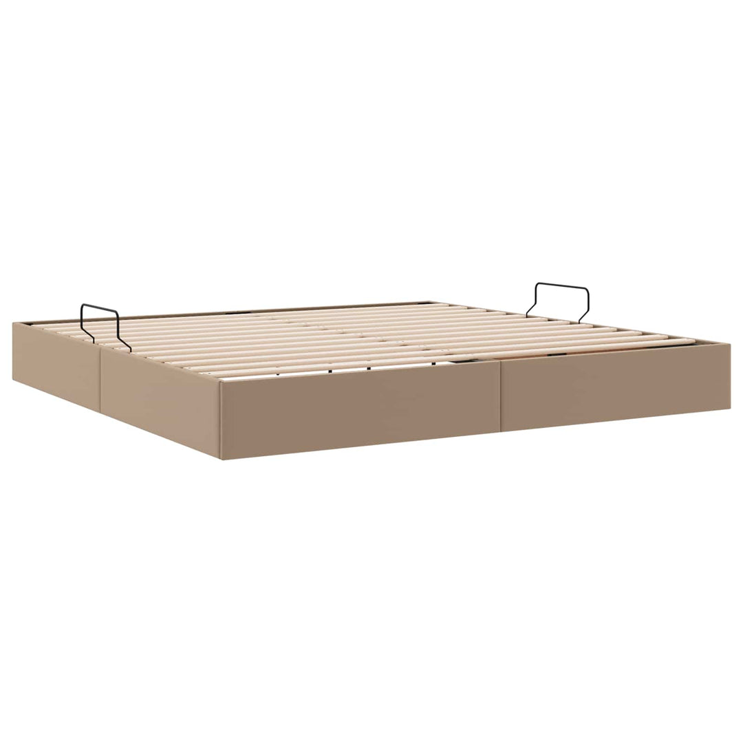 Ottoman Sengestel Cappuccino 200 x 200 cm Faux læder
