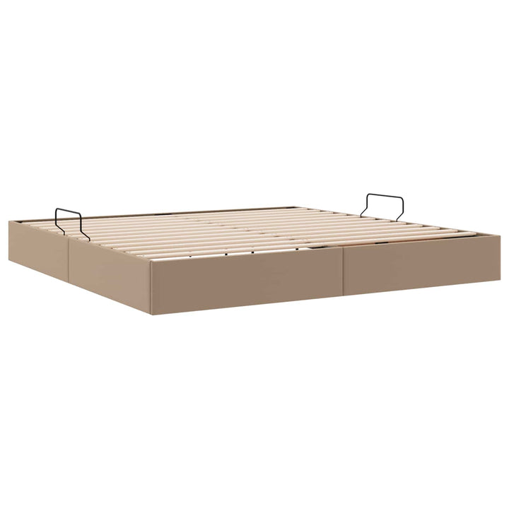 Ottoman Sengestel Cappuccino 200 x 200 cm Faux læder