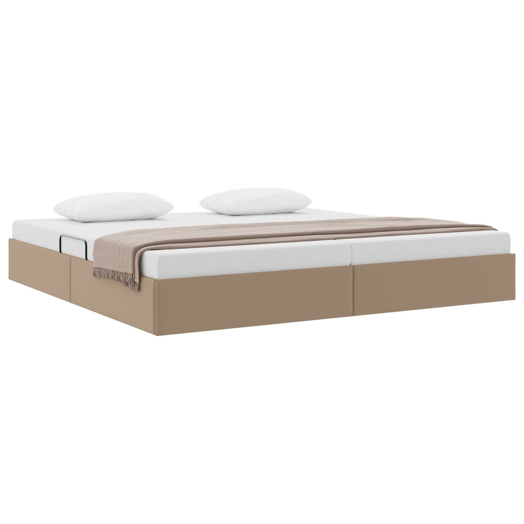 Ottoman Sengestel Cappuccino 200 x 200 cm Faux læder