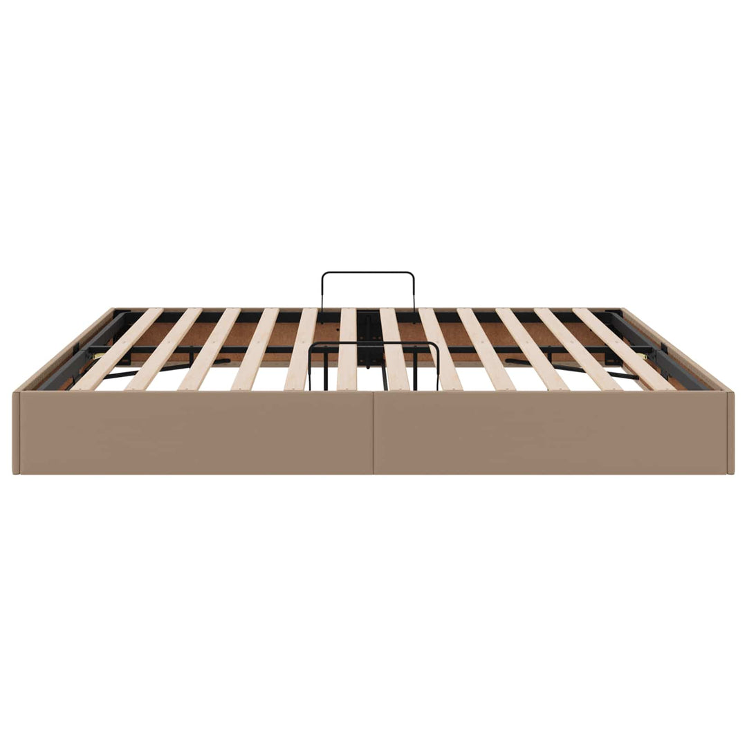 Ottoman Sengestel Cappuccino 200 x 200 cm Faux læder