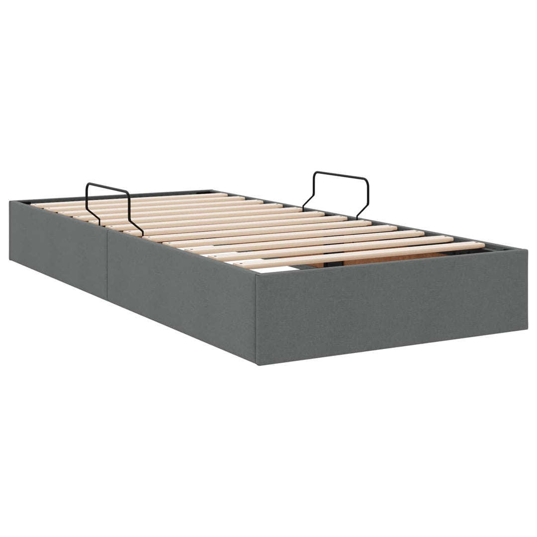Ottoman Sengestel med opbevaring Mørkegrå 90 x 190 cm Stof