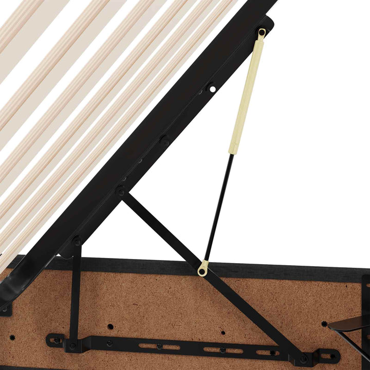 Ottoman Sengestel med opbevaring Sort 90 x 190 cm Stof