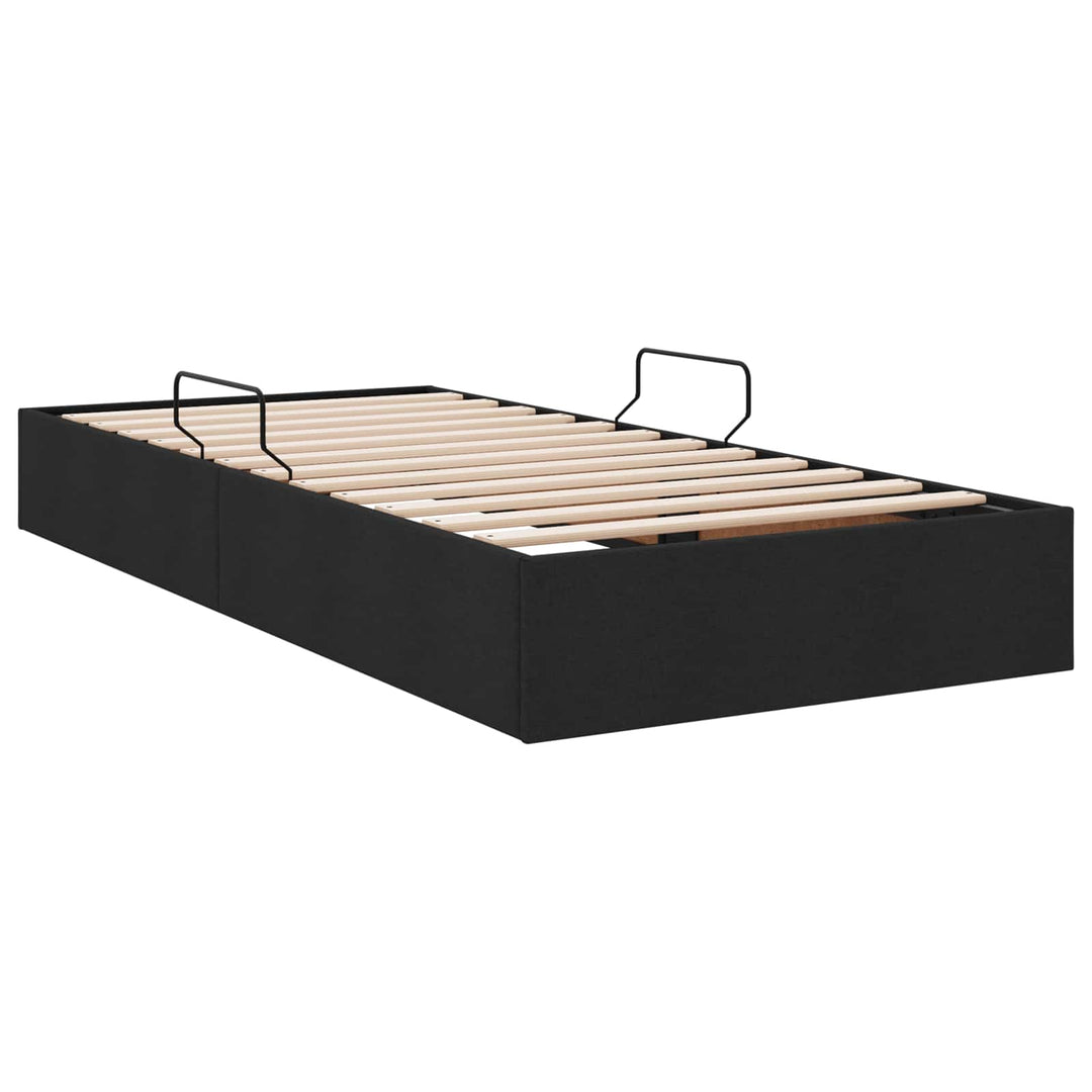Ottoman Sengestel med opbevaring Sort 90 x 190 cm Stof