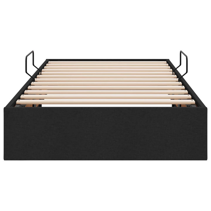 Ottoman Sengestel med opbevaring Sort 90 x 190 cm Stof
