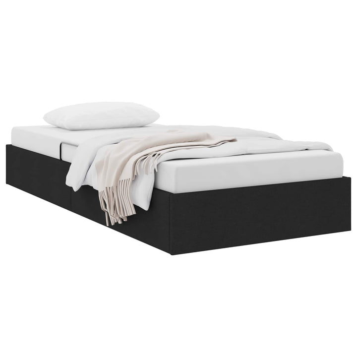 Ottoman Sengestel med opbevaring Sort 90 x 190 cm Stof