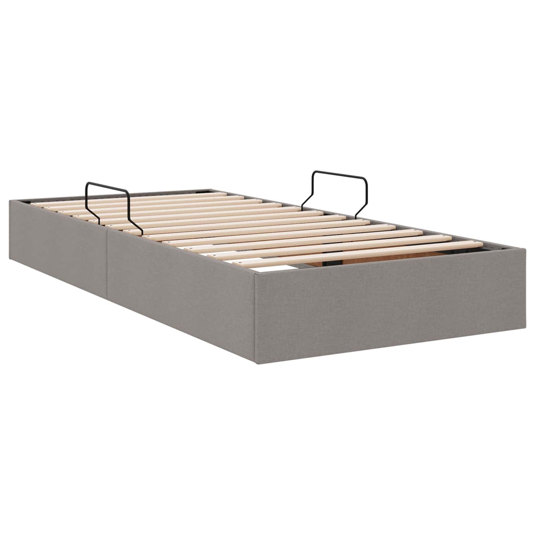 Ottoman Sengestel med opbevaring Gråbrun 90 x 190 cm Stof