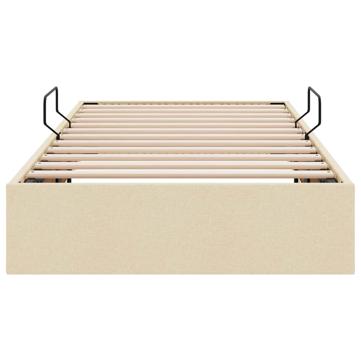 Ottoman Sengestel med opbevaring Creme 90 x 190 cm Stof