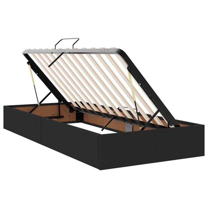Ottoman Sengestel med opbevaring Sort 90 x 200 cm Stof
