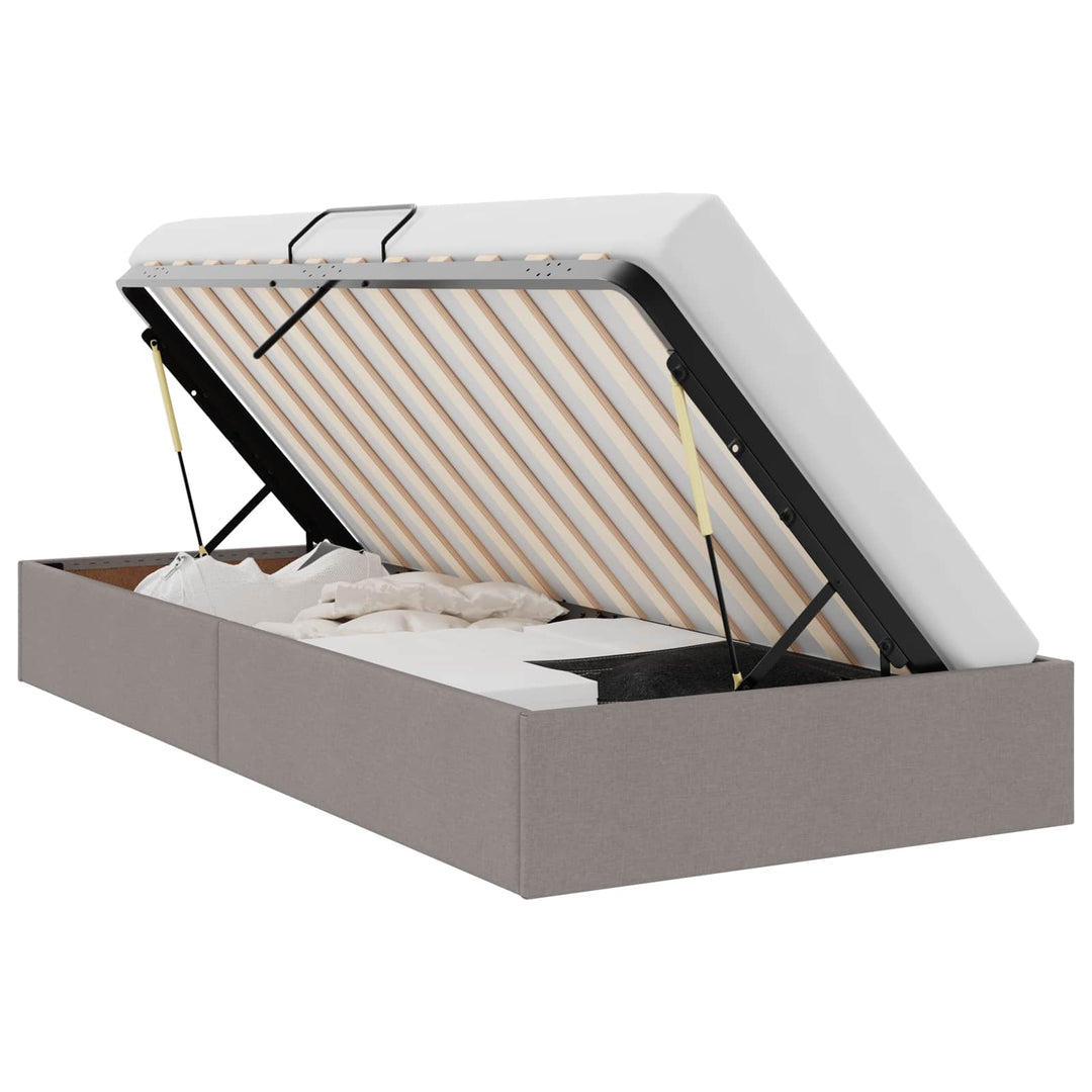 Ottoman Sengestel med opbevaring Gråbrun 90 x 200 cm Stof
