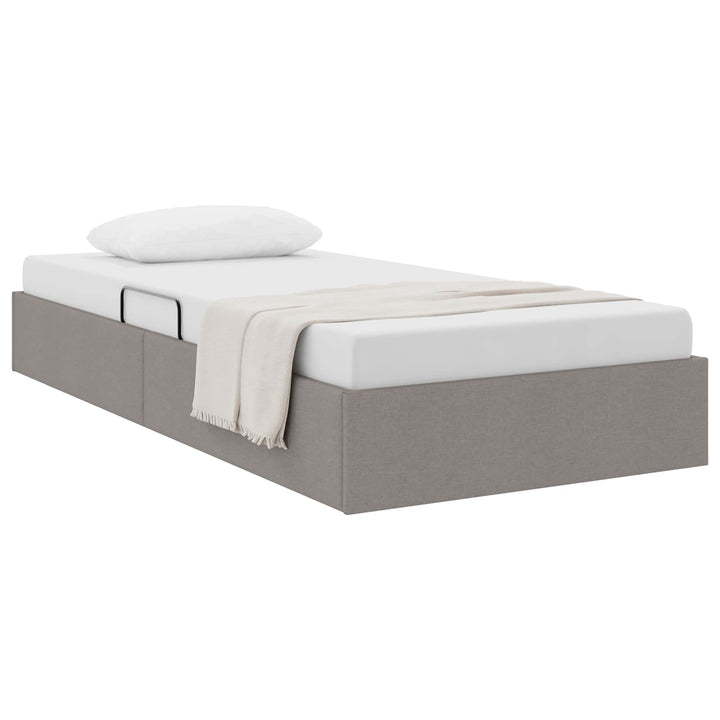 Ottoman Sengestel med opbevaring Gråbrun 90 x 200 cm Stof