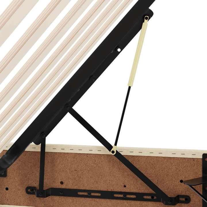 Ottoman Sengestel med opbevaring Creme 90 x 200 cm Stof