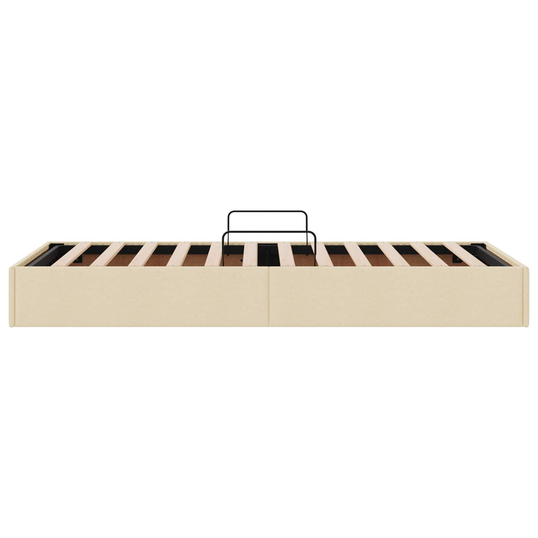 Ottoman Sengestel med opbevaring Creme 90 x 200 cm Stof