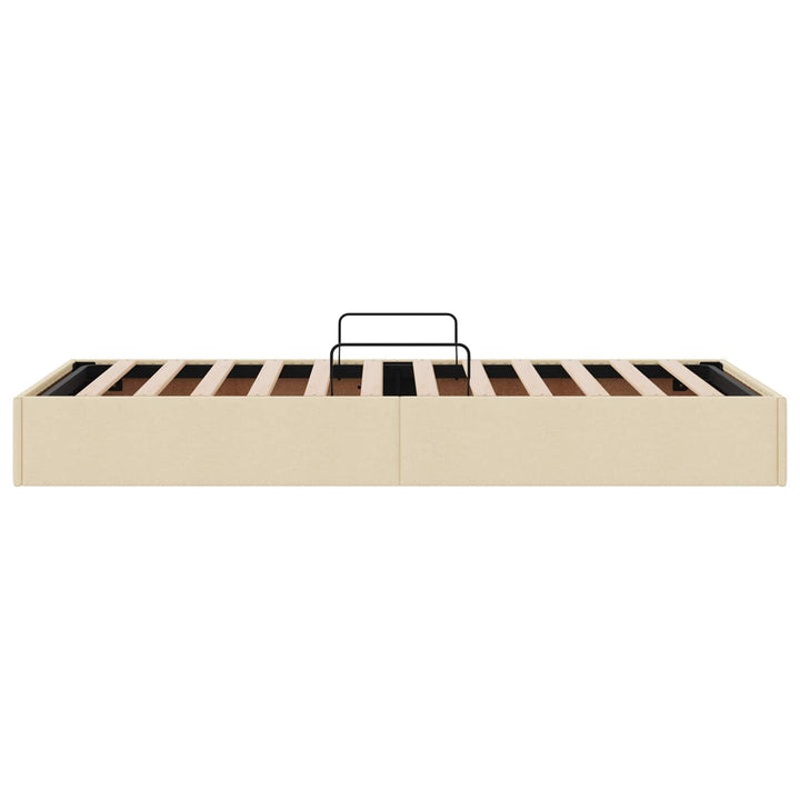 Ottoman Sengestel med opbevaring Creme 90 x 200 cm Stof