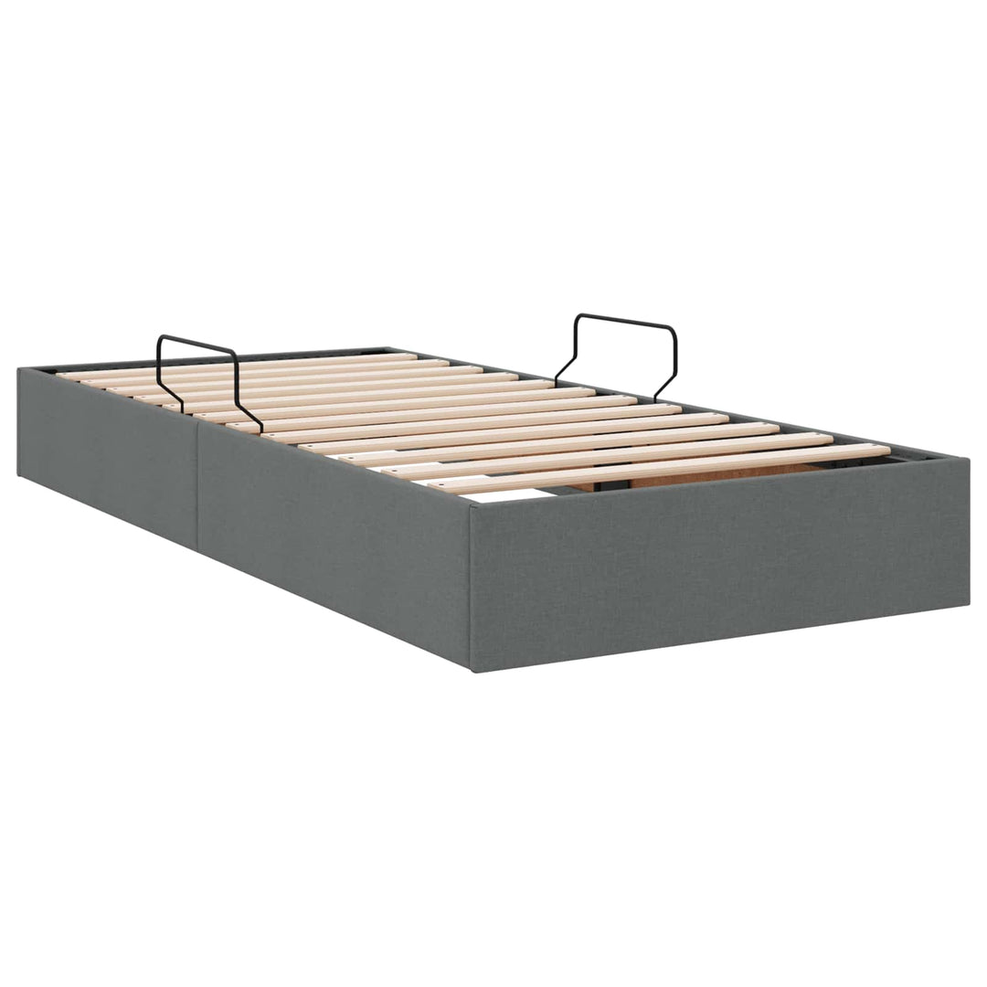 Ottoman Sengestel med opbevaring Mørkegrå 100 x 200 cm Stof