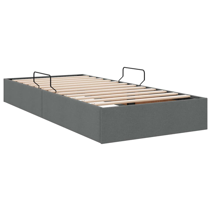 Ottoman Sengestel med opbevaring Mørkegrå 100 x 200 cm Stof