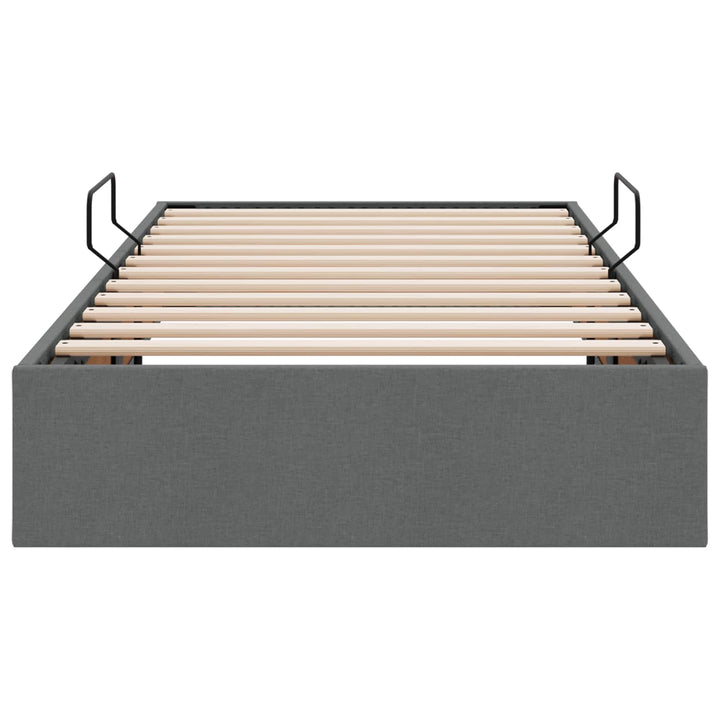 Ottoman Sengestel med opbevaring Mørkegrå 100 x 200 cm Stof