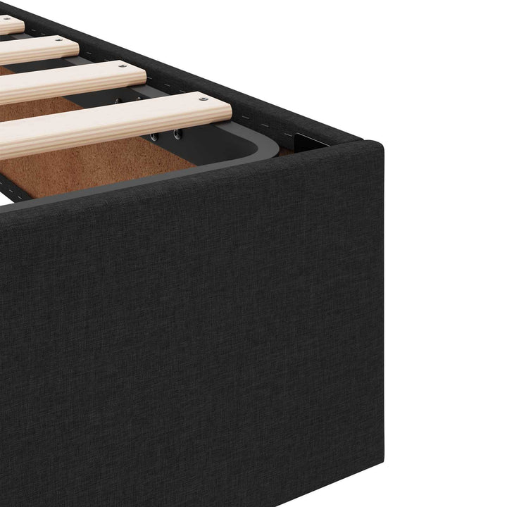 Ottoman Sengestel med opbevaring Sort 100 x 200 cm Stof