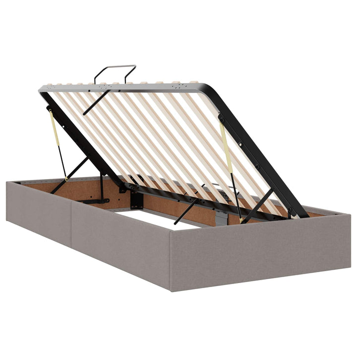 Ottoman Sengestel med opbevaring Gråbrun 100 x 200 cm Stof