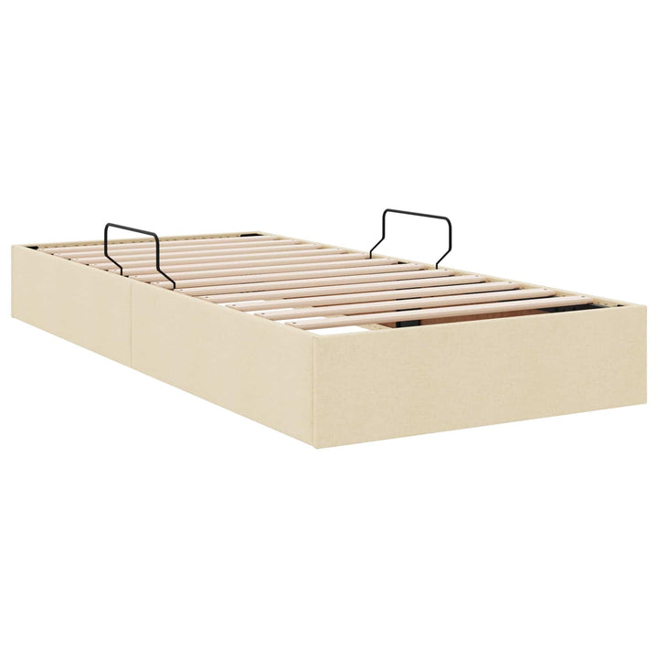 Ottoman Sengestel med opbevaring Creme 100 x 200 cm Stof
