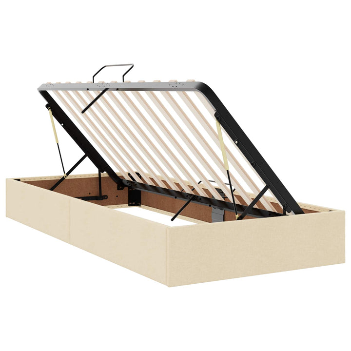 Ottoman Sengestel med opbevaring Creme 100 x 200 cm Stof
