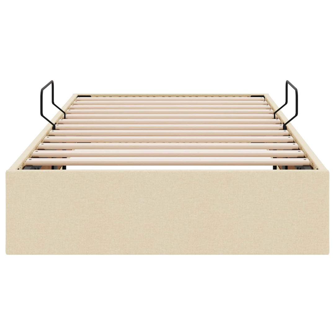 Ottoman Sengestel med opbevaring Creme 100 x 200 cm Stof