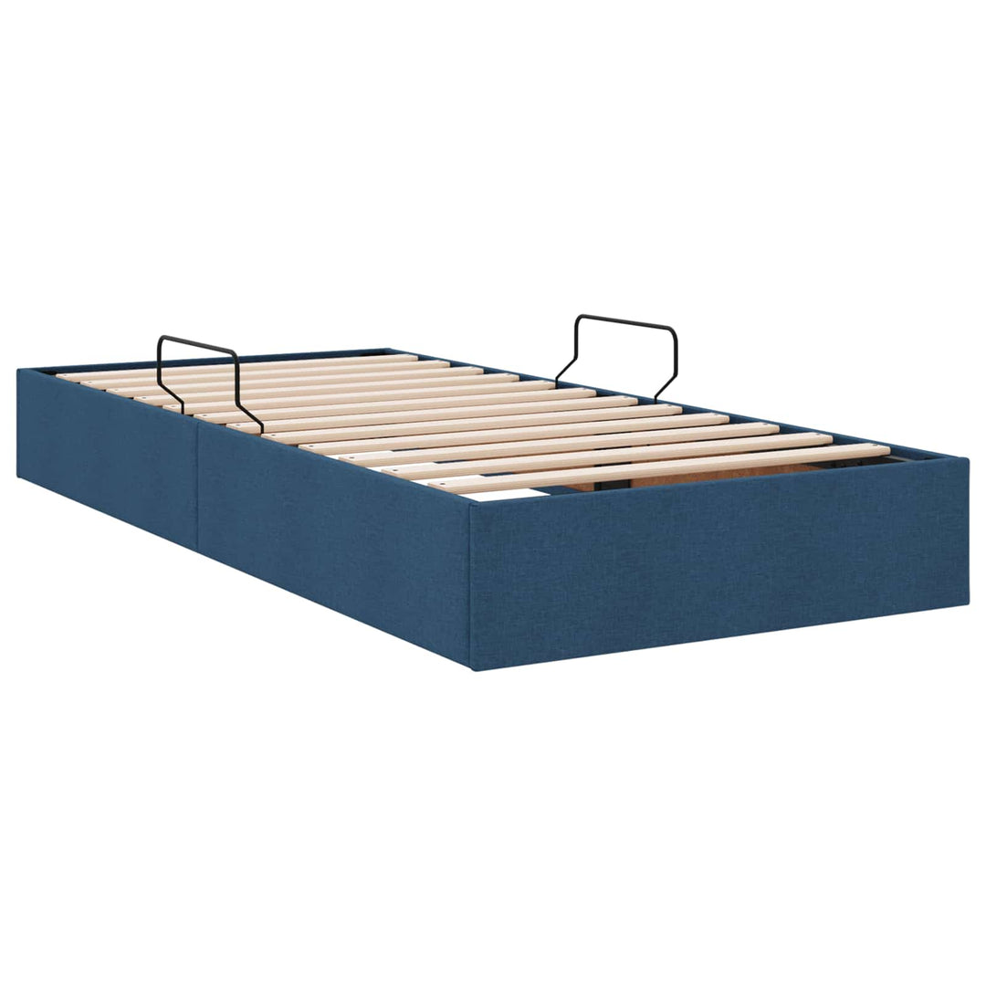 Ottoman Sengestel med opbevaring Blå 100 x 200 cm Stof