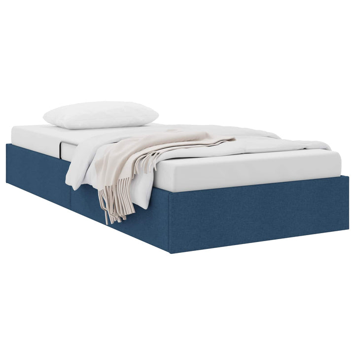 Ottoman Sengestel med opbevaring Blå 100 x 200 cm Stof