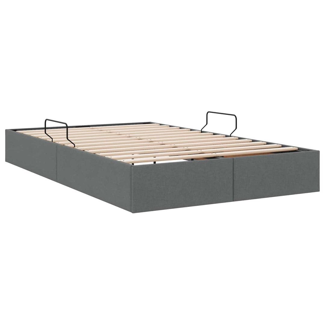 Ottoman Sengestel med opbevaring Mørkegrå 120 x 190 cm Stof