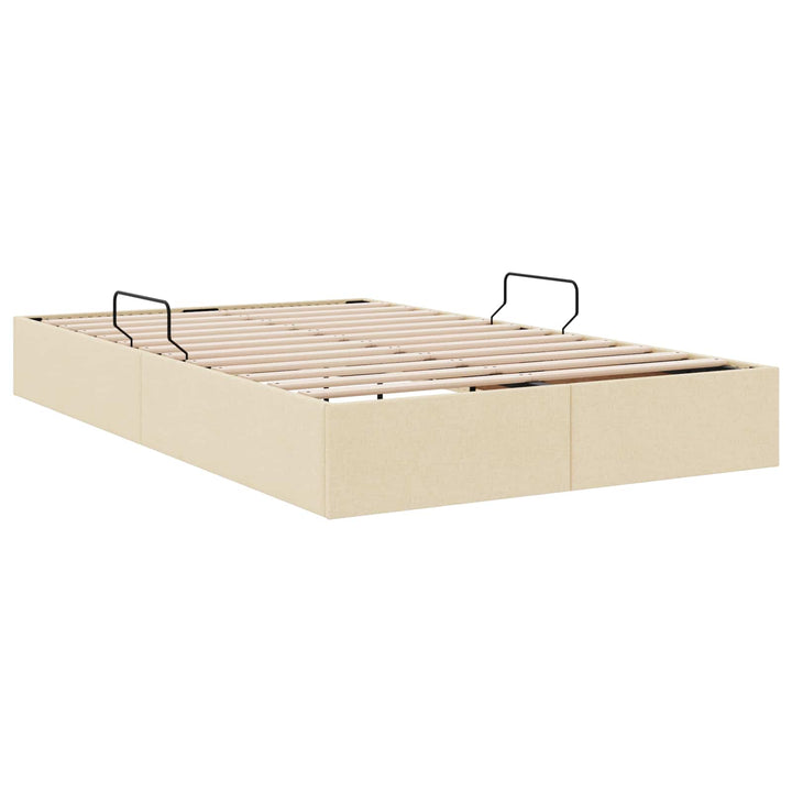Ottoman Sengestel med opbevaring Creme 120 x 200 cm Stof