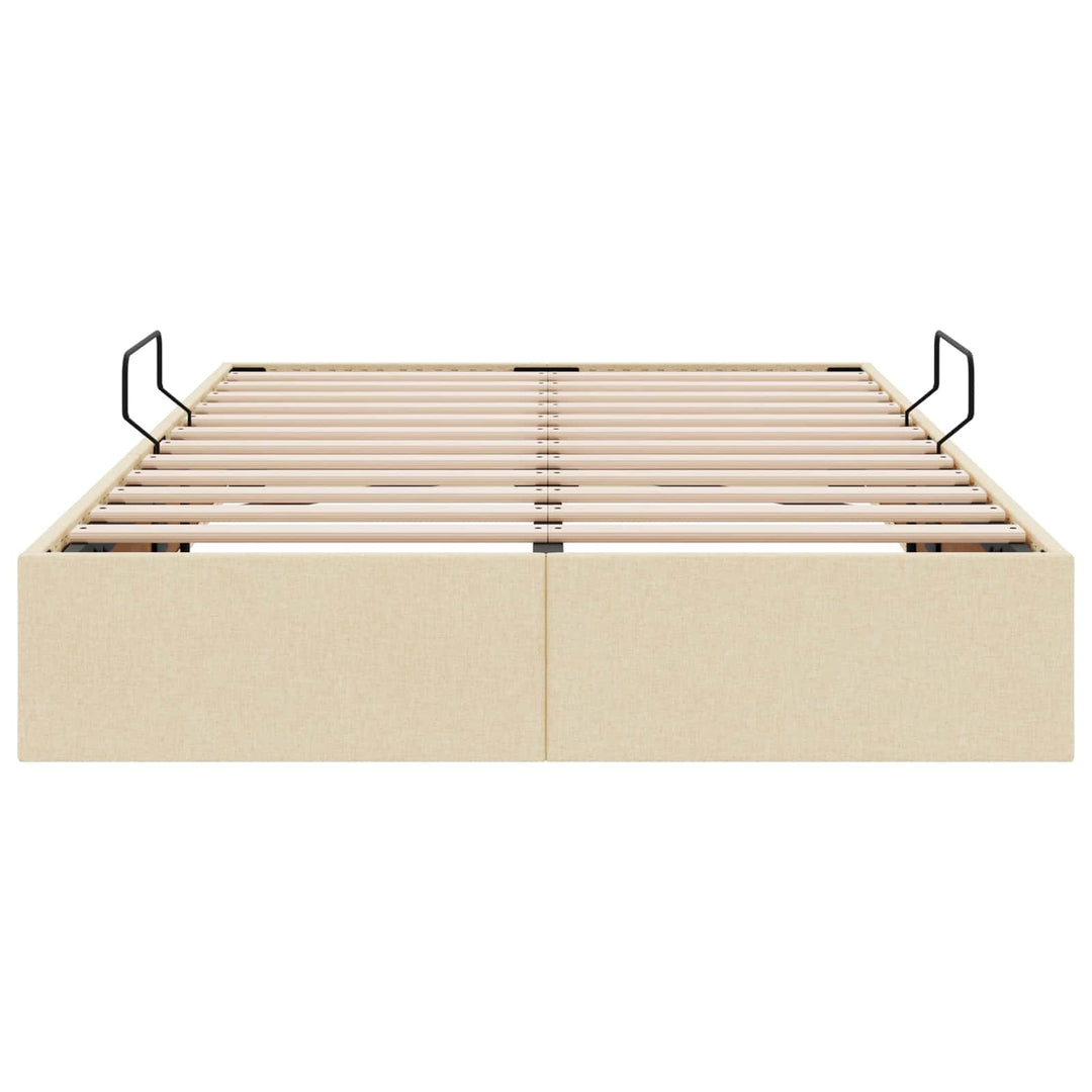 Ottoman Sengestel med opbevaring Creme 120 x 200 cm Stof