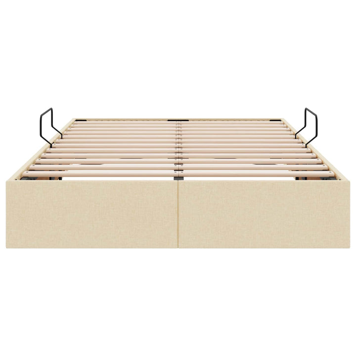 Ottoman Sengestel med opbevaring Creme 120 x 200 cm Stof