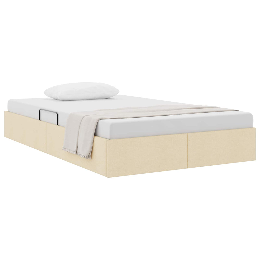 Ottoman Sengestel med opbevaring Creme 120 x 200 cm Stof