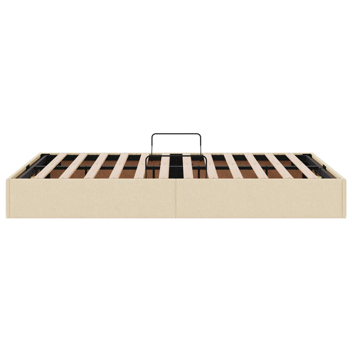 Ottoman Sengestel med opbevaring Creme 120 x 200 cm Stof