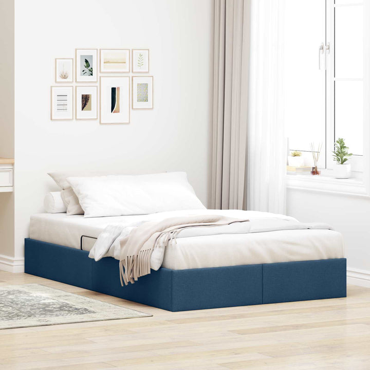 Ottoman Sengestel med opbevaring Blå 120 x 200 cm Stof