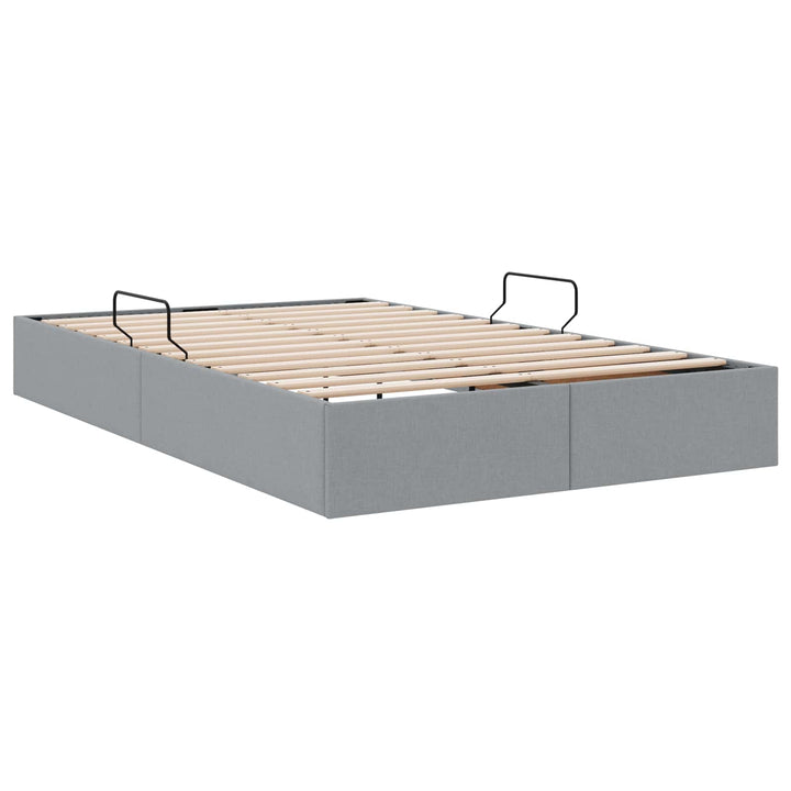 Ottoman Sengestel med opbevaring Lysegrå 120 x 200 cm Stof