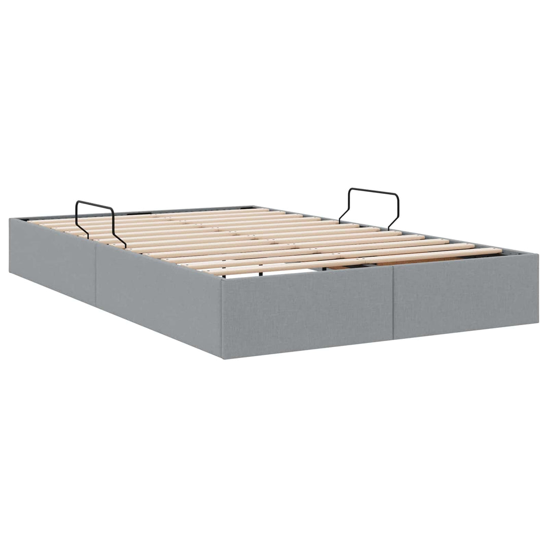 Ottoman Sengestel med opbevaring Lysegrå 120 x 200 cm Stof